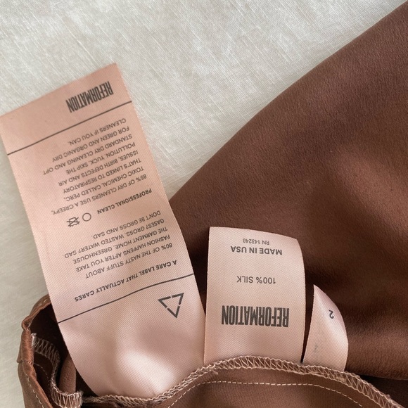 Chocolate 🍫 brown reformation slip dress - Picture 4 of 6
